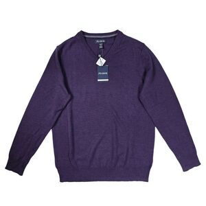 Jos A Bank Merino Wool Sweater Men's medium Purple V-Neck Pullover